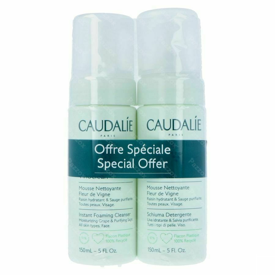 Caudalie Vinoclean Mousse Nettoyant Fleur Des Vignes 2x150ml