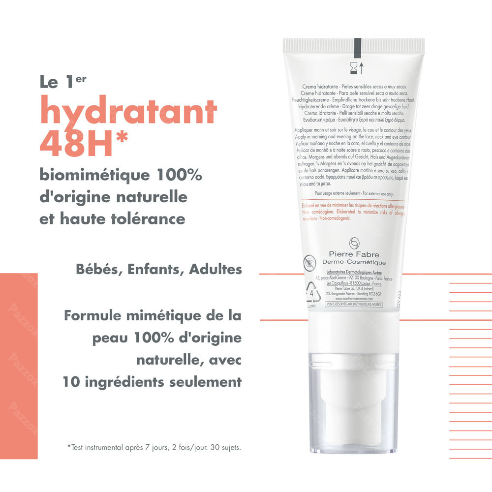Avène Tolérance Hydra 10 Crème Hydratante, Peau sensible sèche à très sèche 40ml