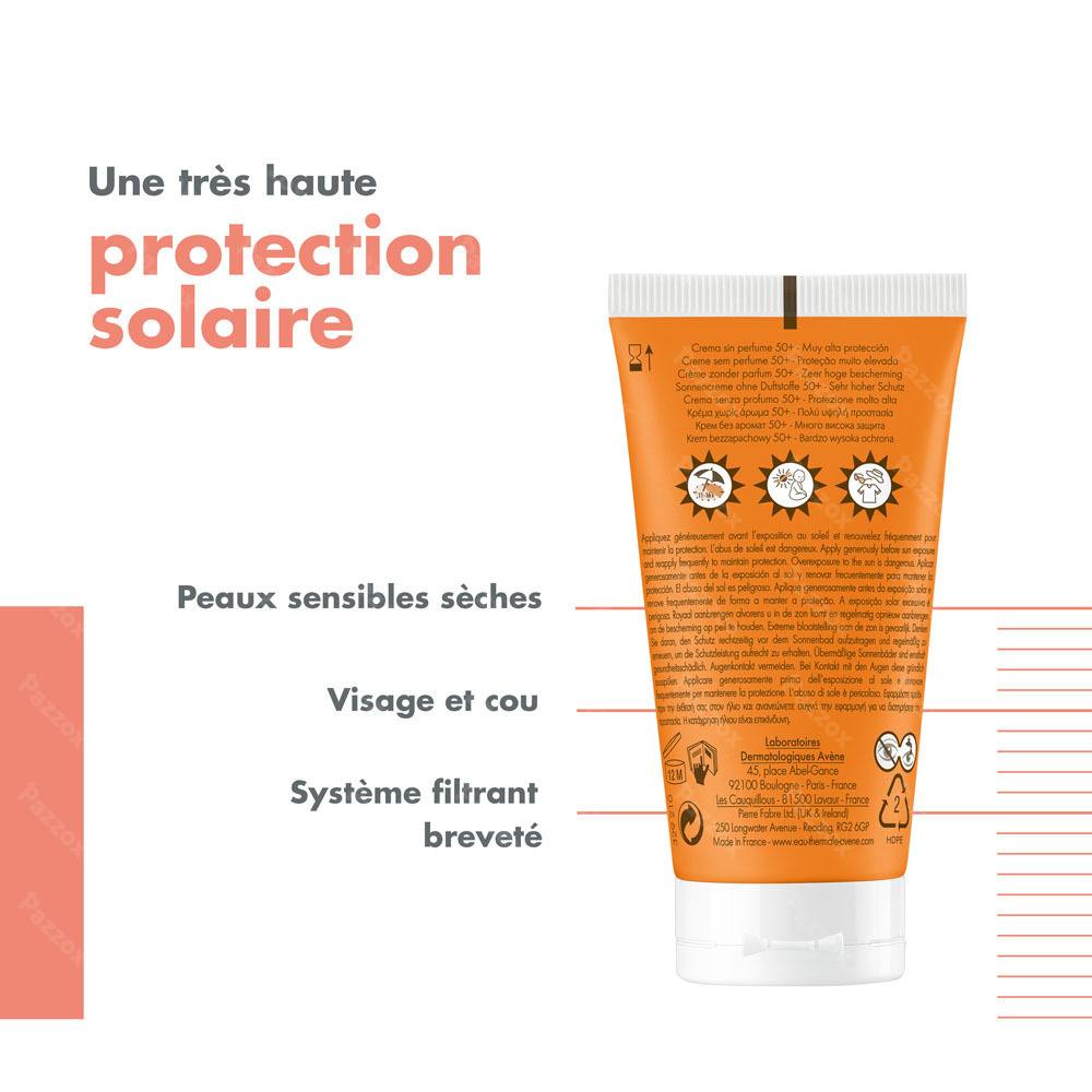 Avene Sol Spf50+ Creme Sans Parfum 50ml