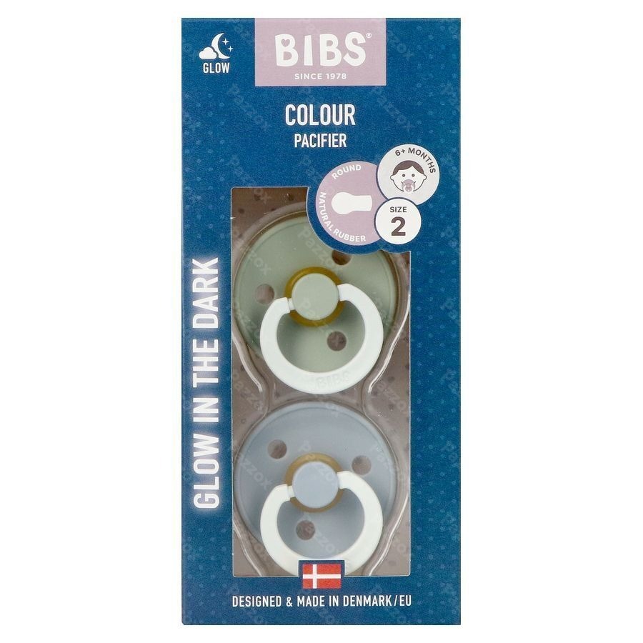 Bibs 1 Tetine Glow In The Dark Sage/cloud 2 Pieces