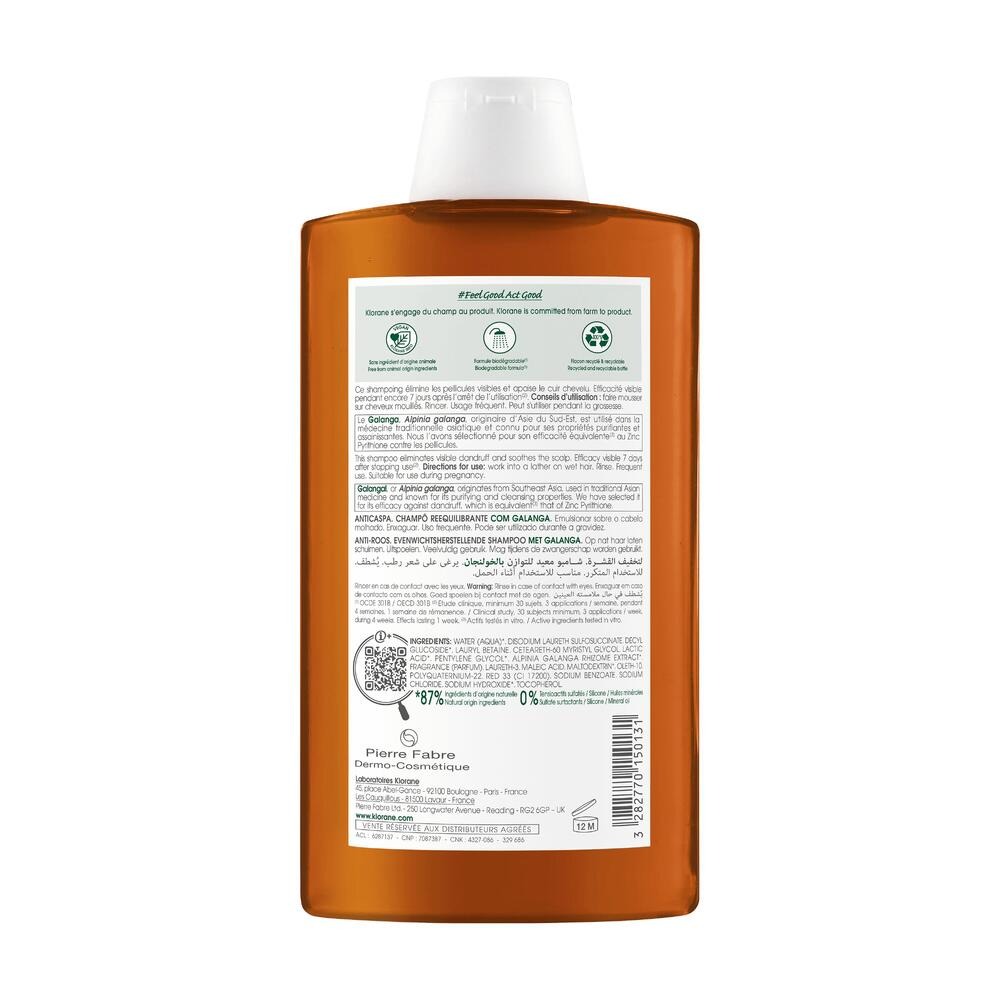Klorane Galanga Shampooing Antipelliculaire 400ml