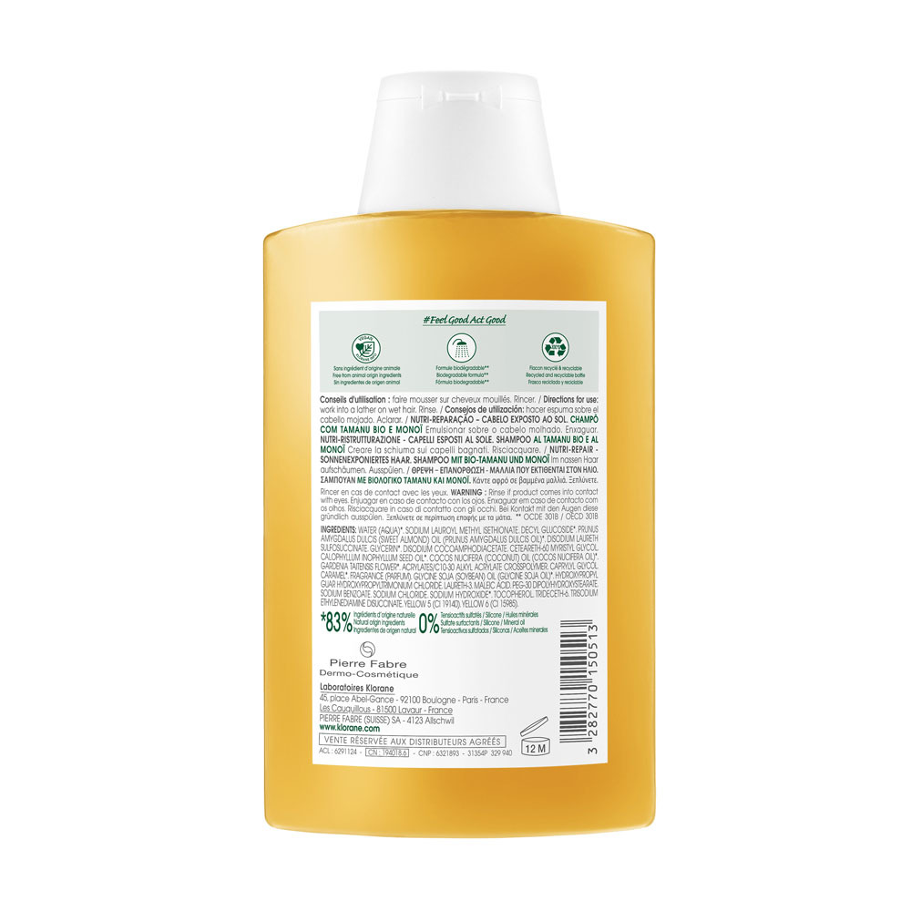 Klorane Capil. Sh Tamanu&monoi Bio 200ml