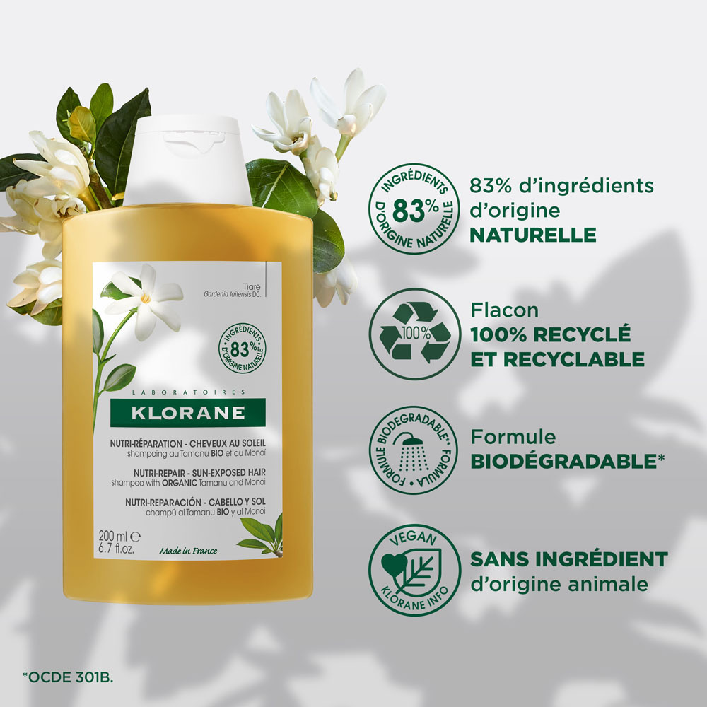 Klorane Capil. Sh Tamanu&monoi Bio 200ml