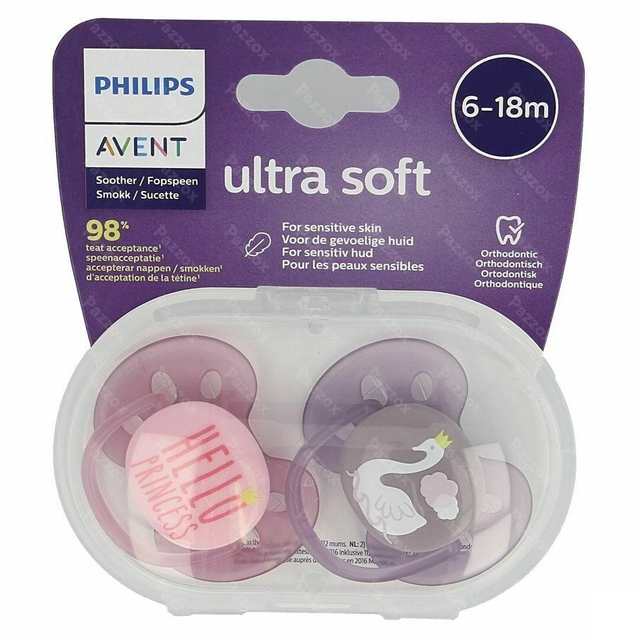 Philips Avent Ultra Soft Tétine Girl 6-18m Scf223/02 2 Pieces