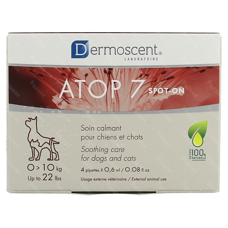 Dermoscent Atop 7 Spoton Chien Chat 1-10kg 4x0,6ml