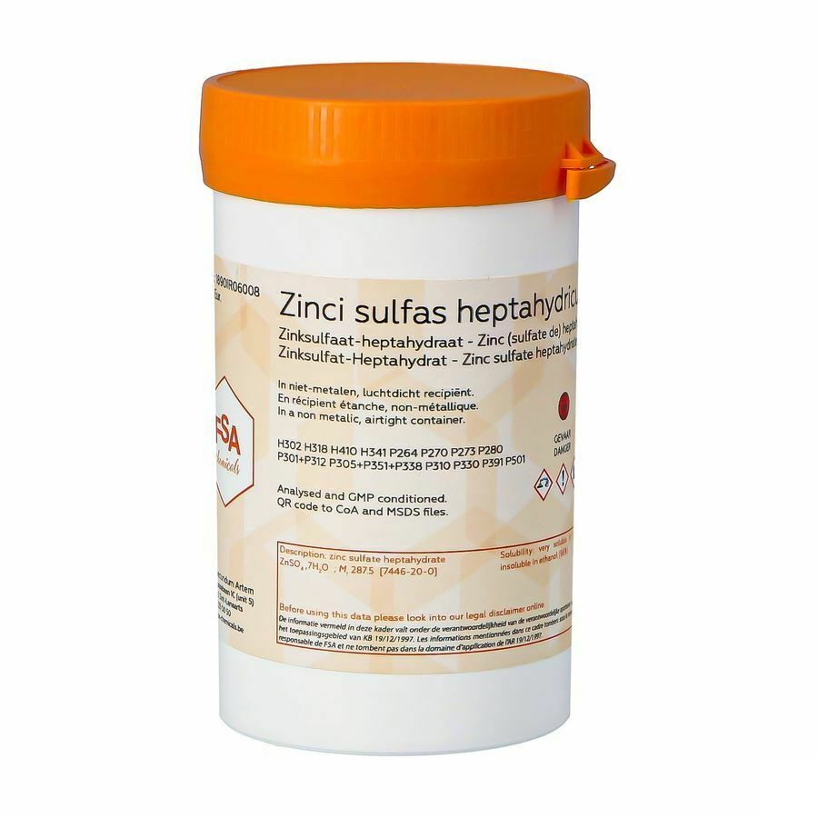 Zinc Sulfate Heptahydrate 250g Fsa Pazzox, pharmacie en ligne