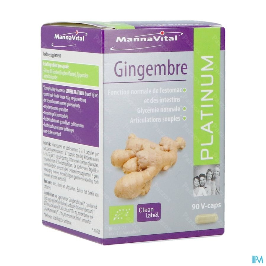 Mannavital Gingembre Platinum V-caps 90