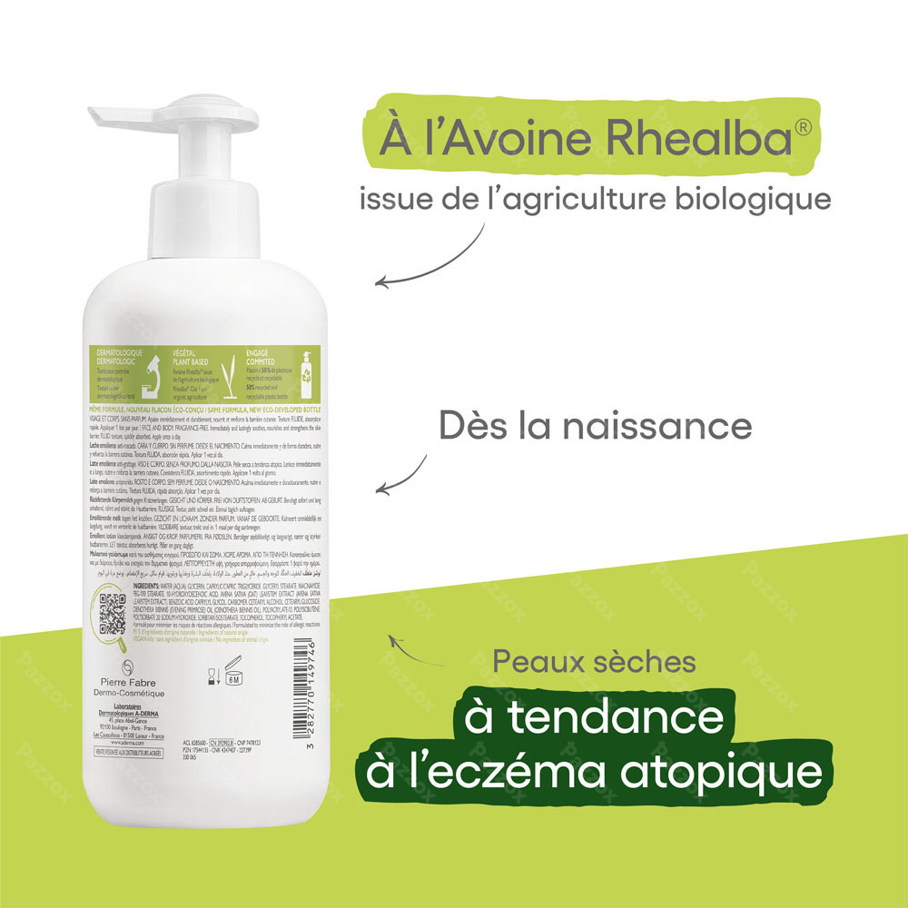A-Derma Exomega Control Lait Emollient 400ml