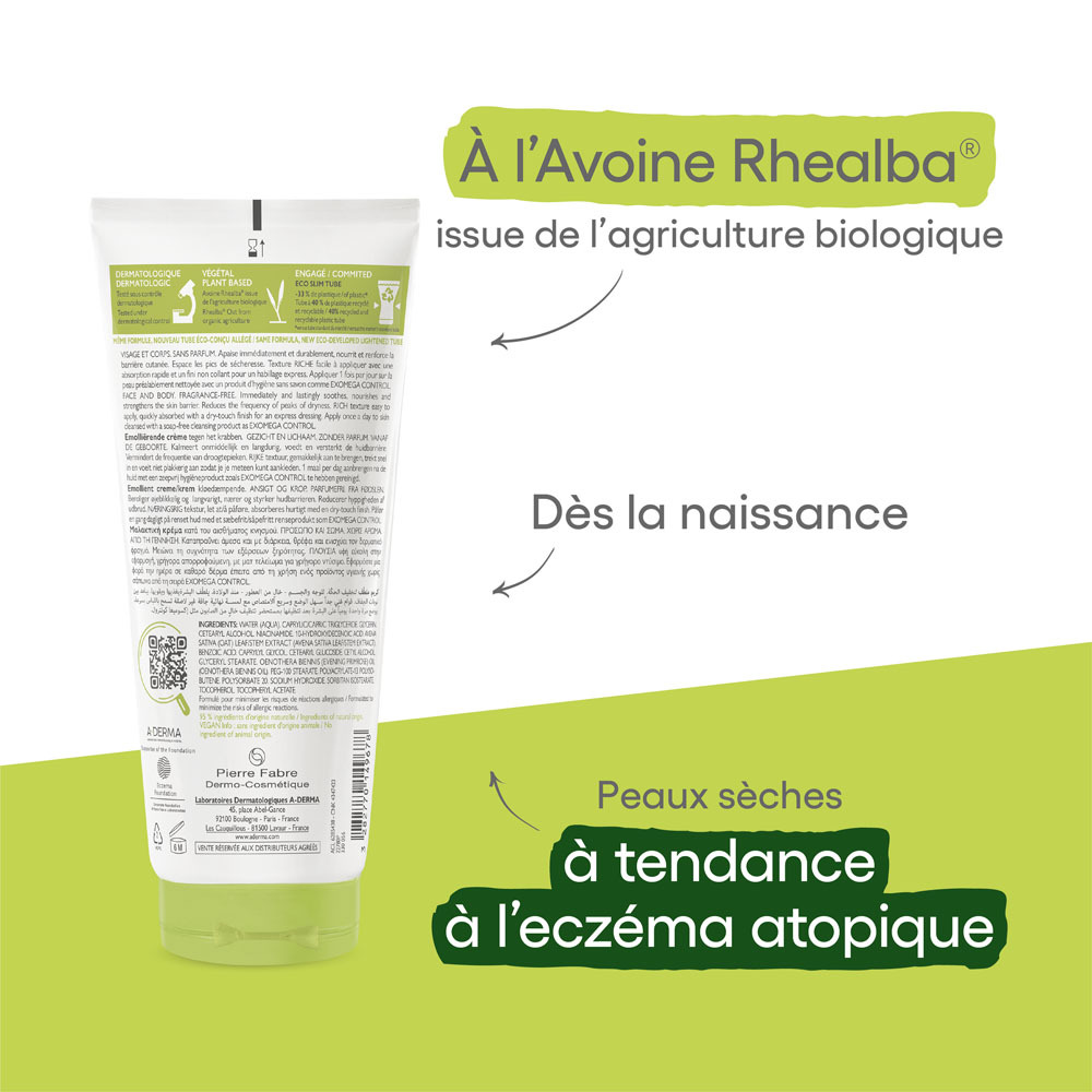 A-Derma Exomega Control Crème Emollient 200ml