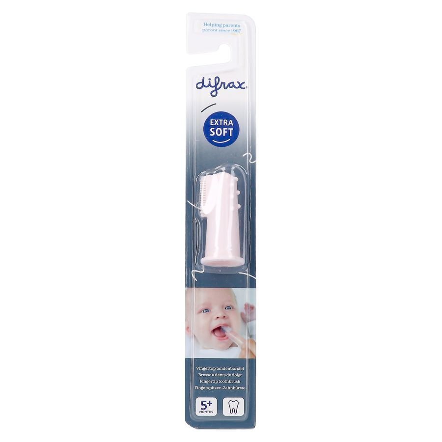 Difrax Brosse Dents Bouts Doigts Silicone Rose
