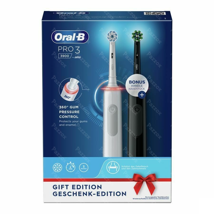 Oral-B Pro 3 Brosse à Dents Electrique Duo Noir/Blanc
