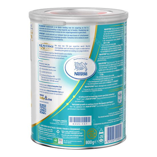Nan Optipro HA 2 Lait de Suite Hypoallergénique Bébé 6+ Mois 800g
