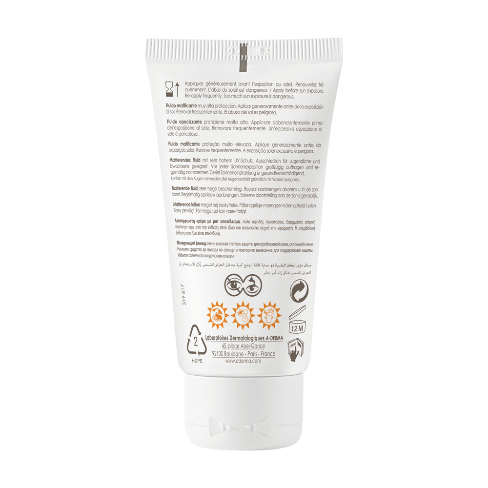 Aderma Protect Ac Fluide Matifiant Spf50+ 40ml