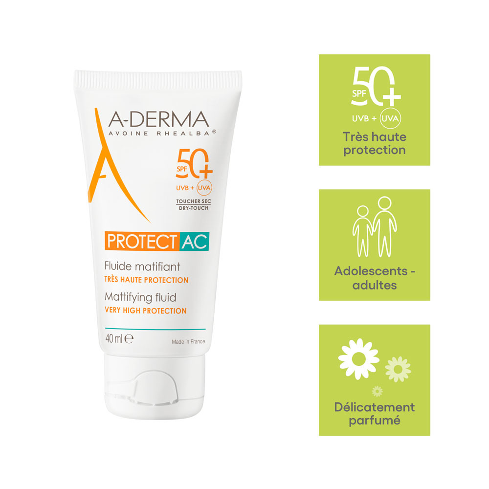 Aderma Protect Ac Fluide Matifiant Spf50+ 40ml