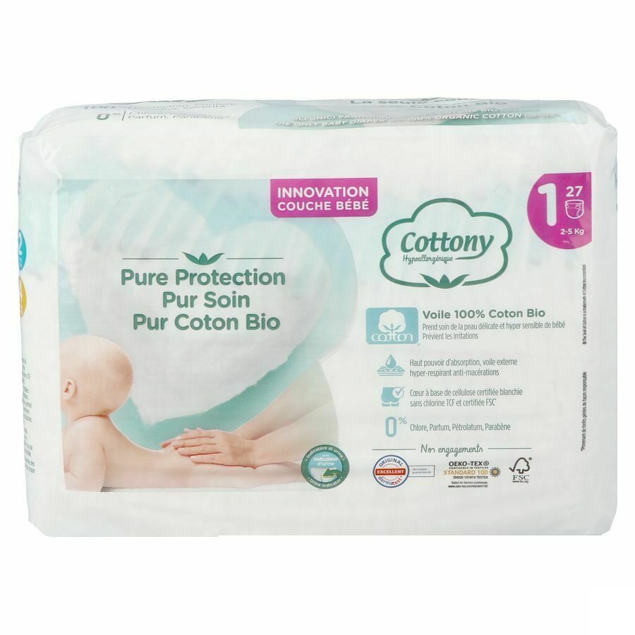 Cottony Baby Diapers Size 1 2,5kg 27