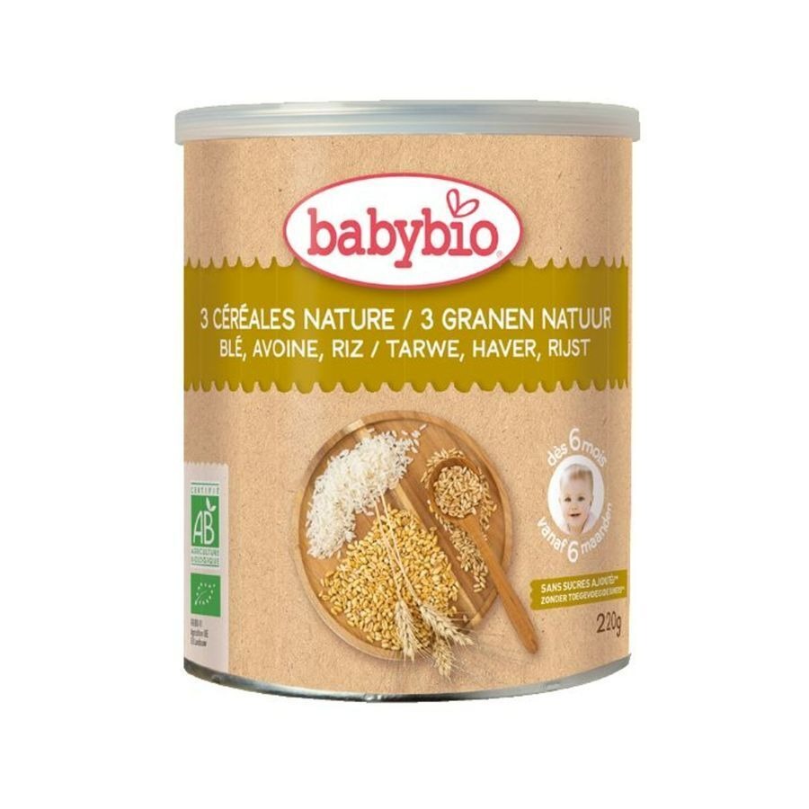 Babybio 3 Cereales Nature 6m 220g
