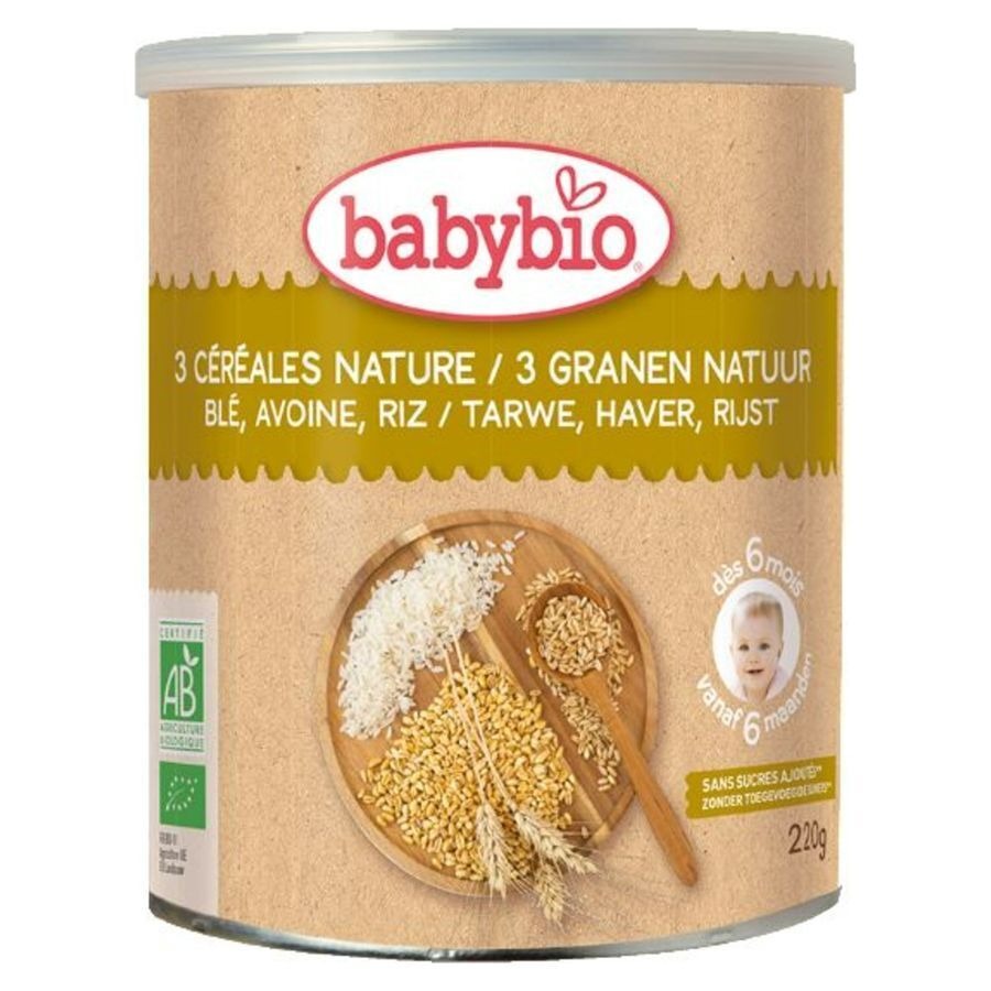 Babybio 3 Cereales Nature 6m 220g