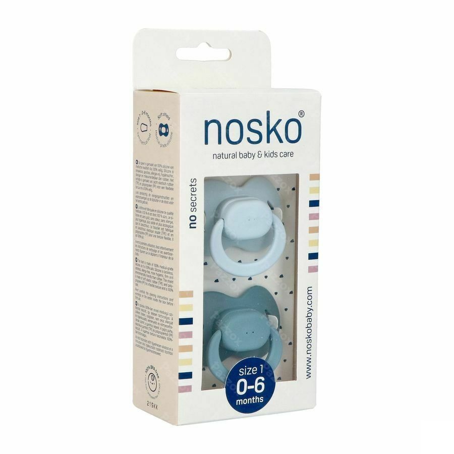 Nosko Sucette 0-6 Mois Baby Blue + Whale Blue