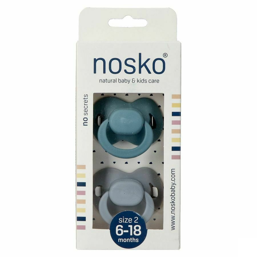Nosko Sucette 6-18 Mois Whale Blue + Mouse Grey