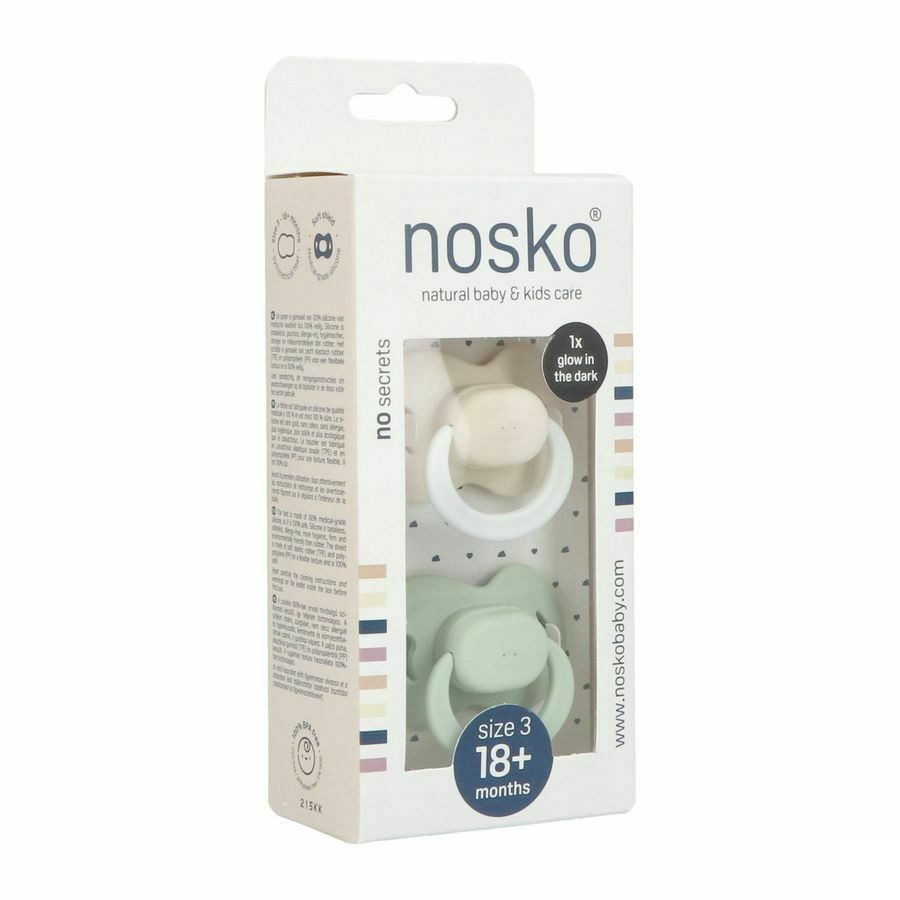 Nosko Sucette 18+ Mois Ivory Glow Dark + Mint