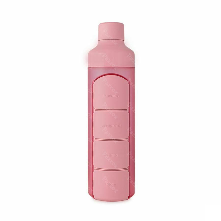 Yos Water Bottle & Pill Box Daily Perfect Pink