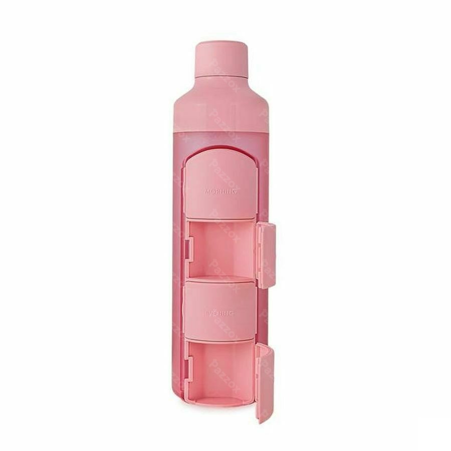 Yos Water Bottle & Pill Box Daily Perfect Pink