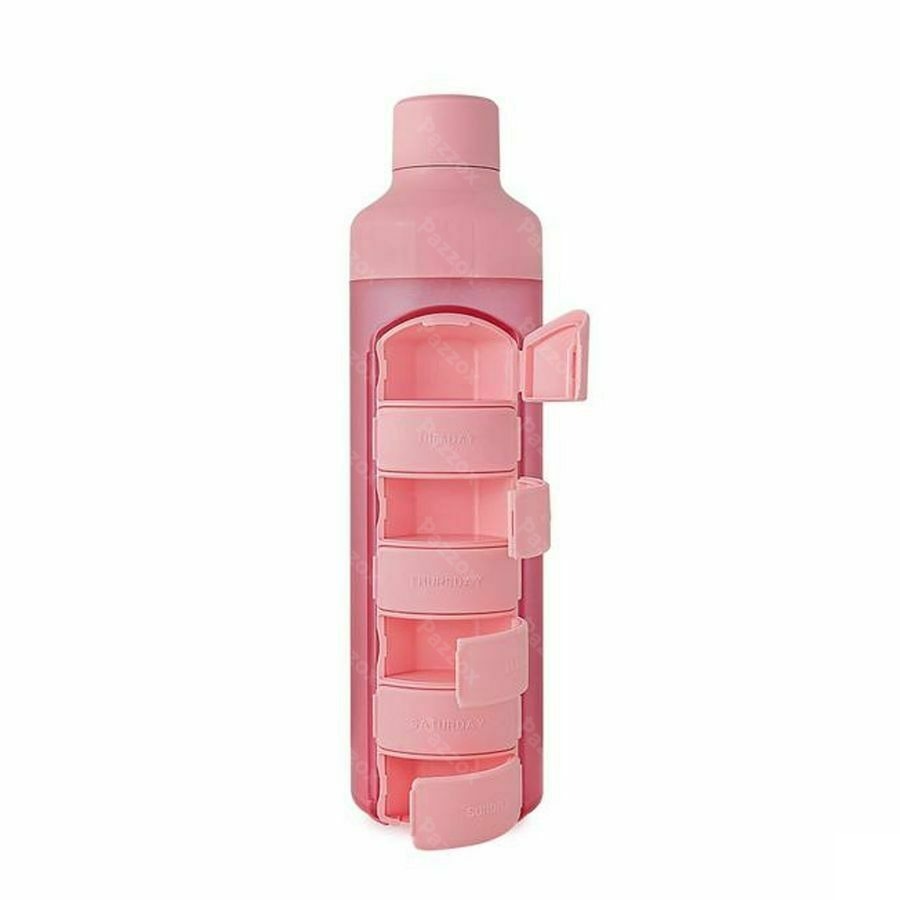 Yos Water Bottle & Pill Box Weekly Perfect Pink