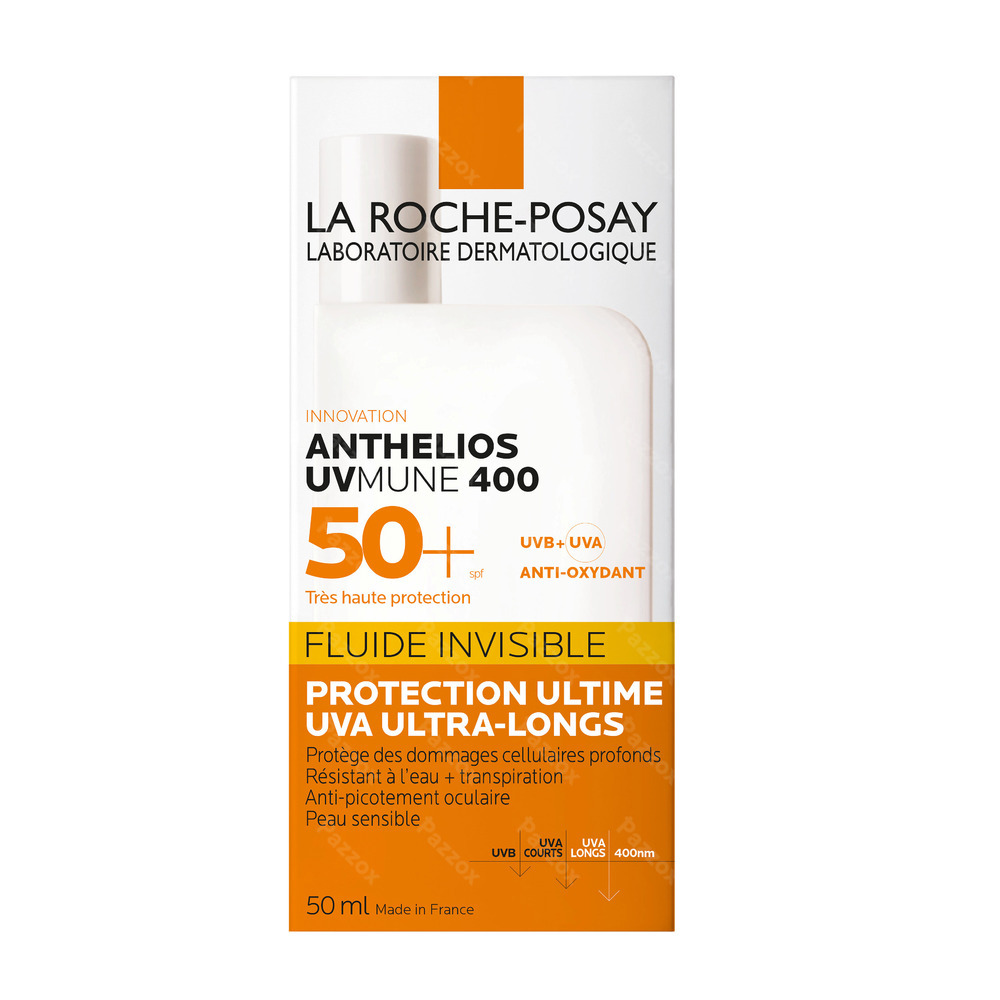 La Roche-Posay Anthelios Uvmune400 Fluide Invisible Sans Parfum SPF50 2 x 50ml Paquet Promo