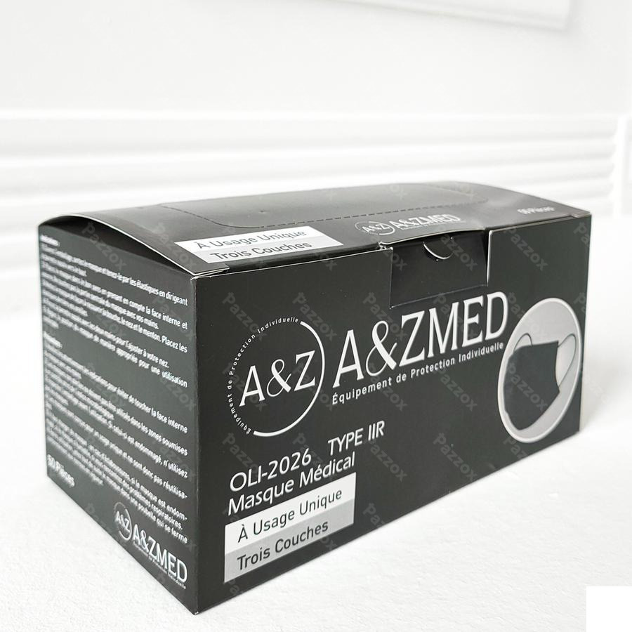 A&z Med Masques Chirurgicaux Type 2r Noir 50
