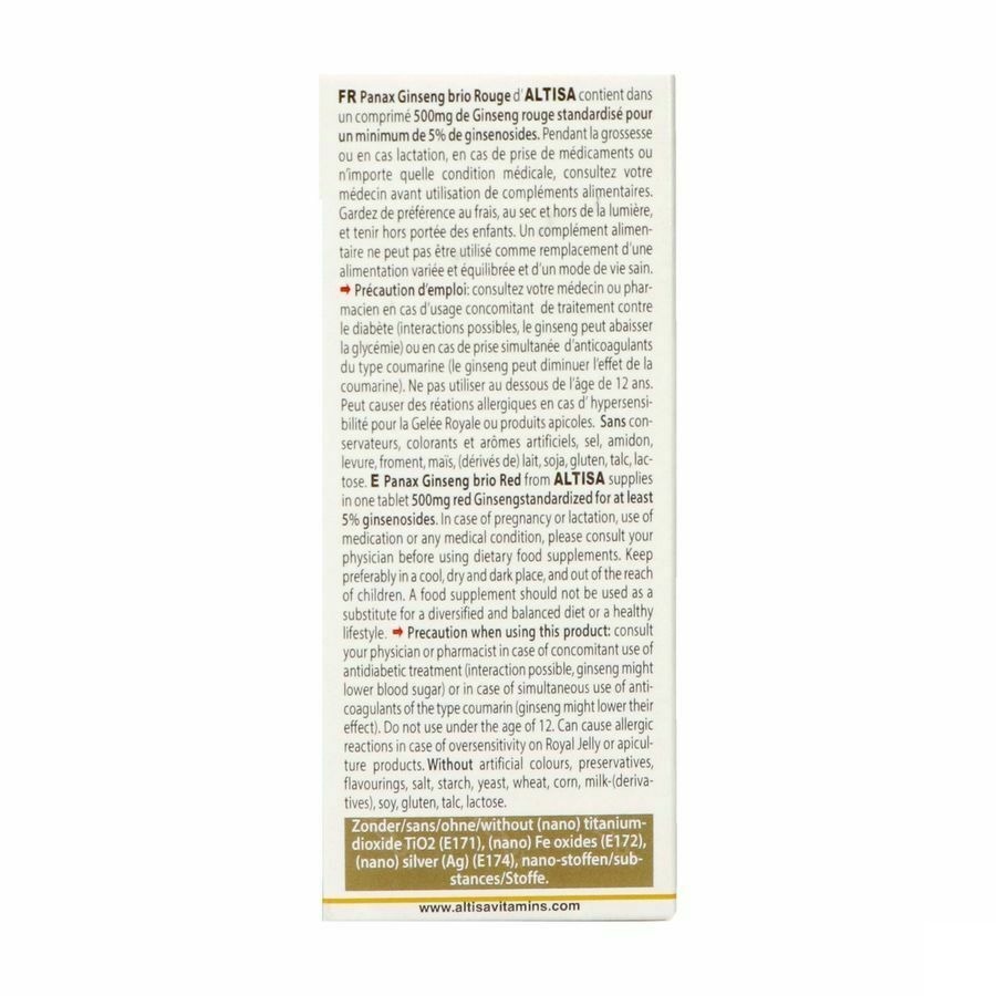 Altisa Ginseng Rouge Brio 500mg Comp 60