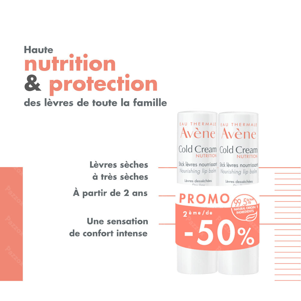 Avène Cold Cream Stick Lèvres Nourissant Promo 2x4g