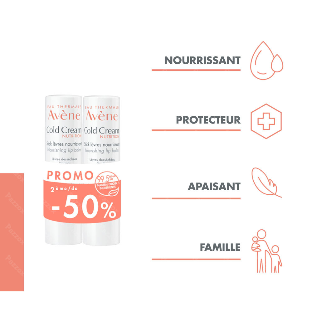 Avène Cold Cream Stick Lèvres Nourissant Promo 2x4g