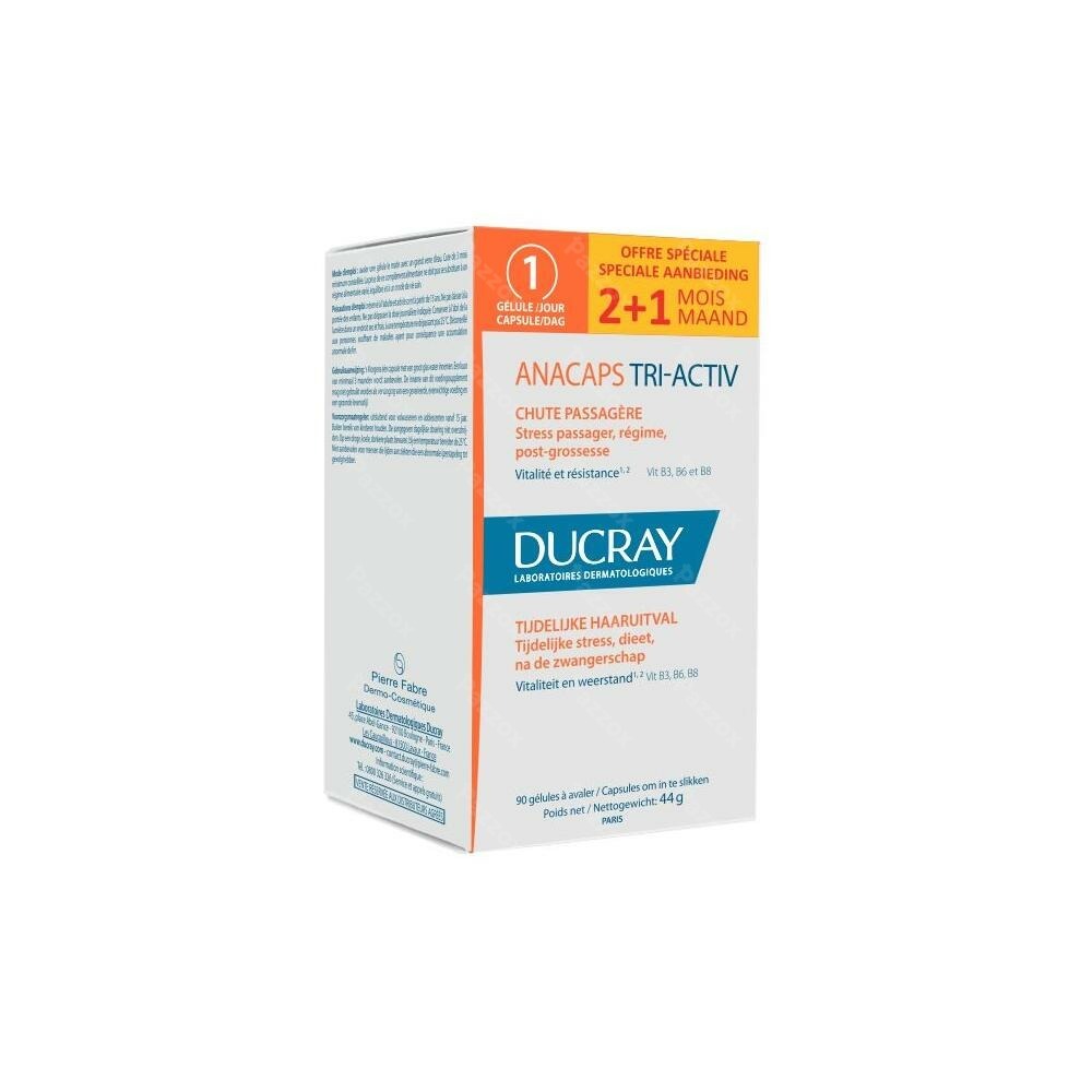 Ducray Anacaps Tri-Activ Chute de Cheveux Temporaire 90 Capsules
