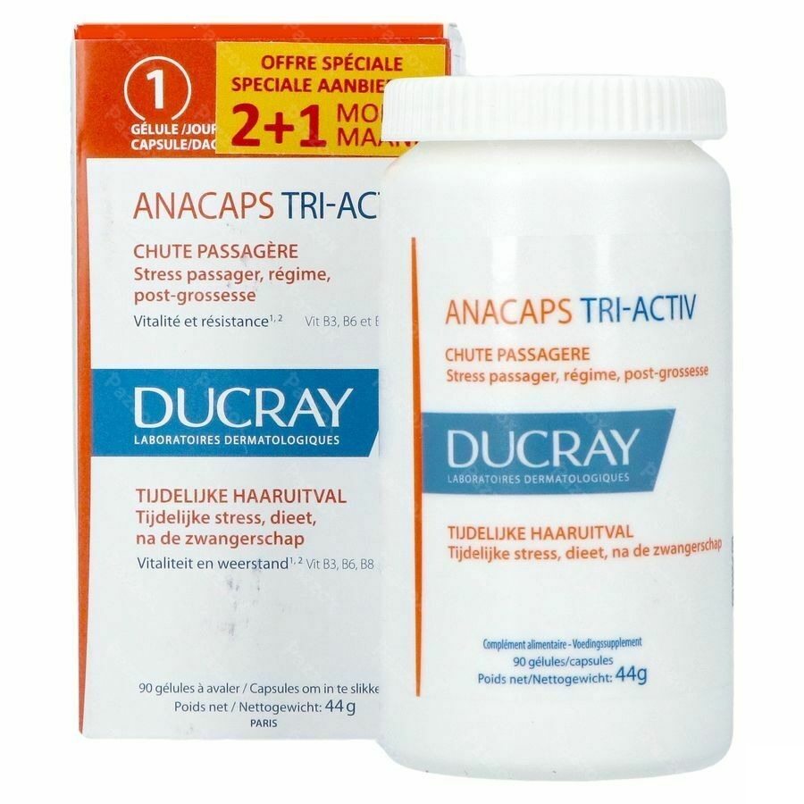 Ducray Anacaps Tri-Activ Chute de Cheveux Temporaire 90 Capsules