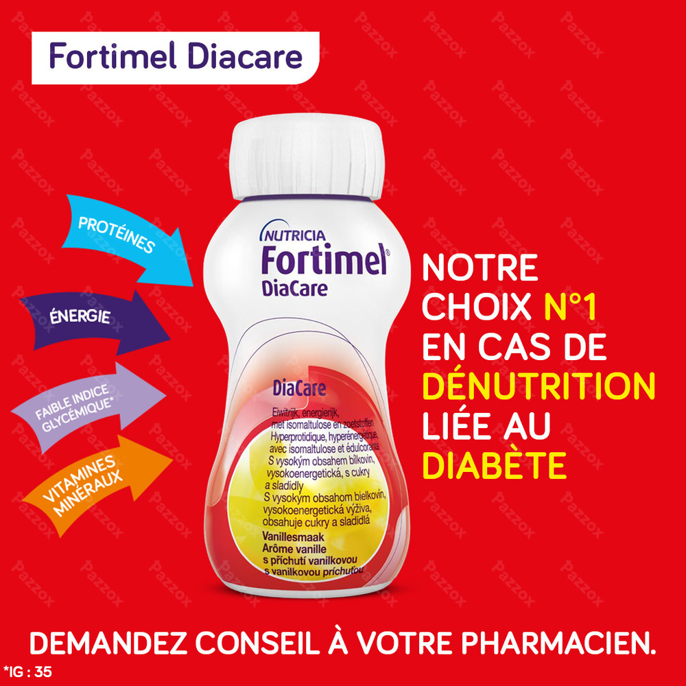 Fortimel DiaCare goût chocolat Bouteilles 4x200ml