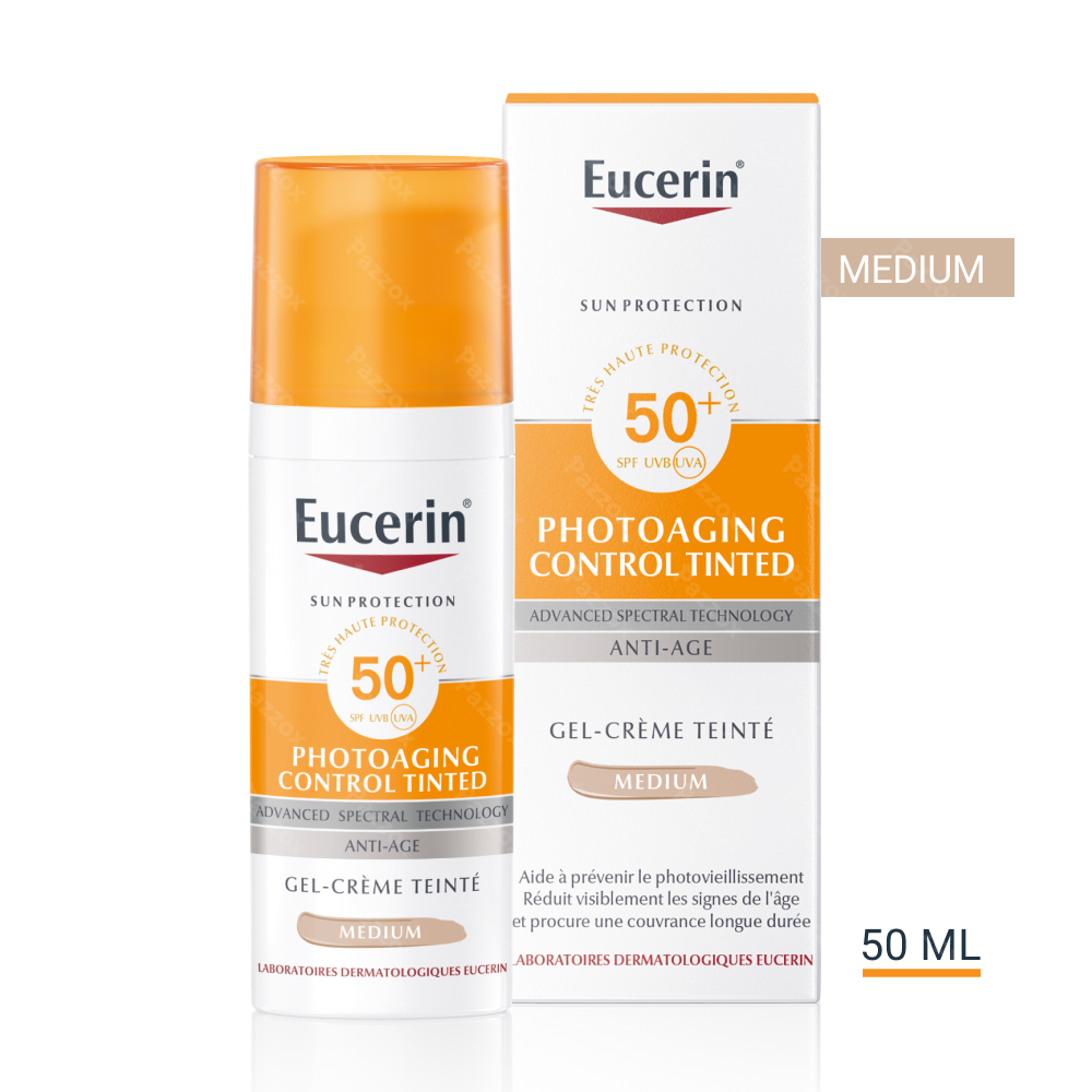 Eucerin Sun Photoaging Control Tinted Gel-Crème Teinte Medium Anti-Age SPF50+ 50ml