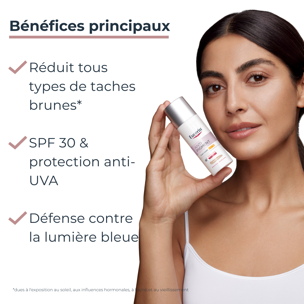 Eucerin Anti-Pigment Soin de jour Teinté SPF30 Medium Hyperpigmentation 50ml