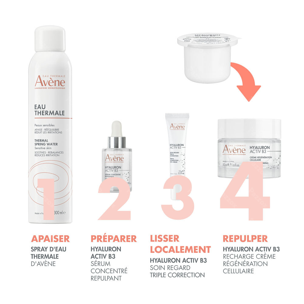 Avène Hyaluron Activ B3 Crème régénération cellulaire recharge anti-âge, Acide hyaluronique & Niacinamide 50ml
