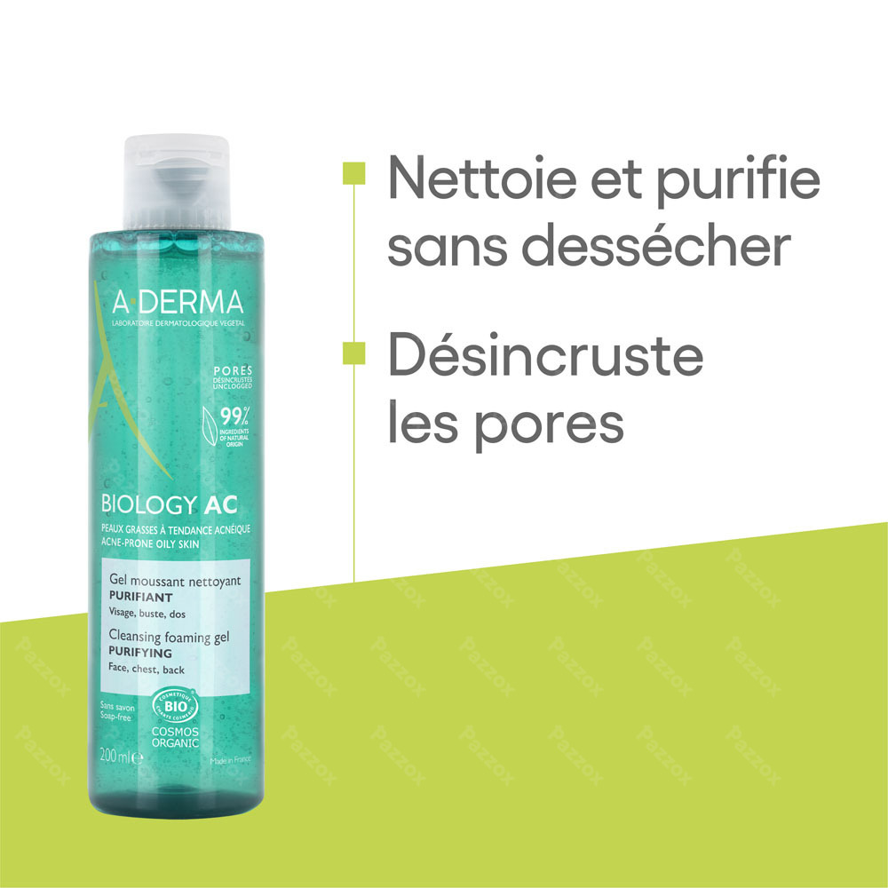 A-Derma Biology Ac Gel Moussant Nettoyant 200ml