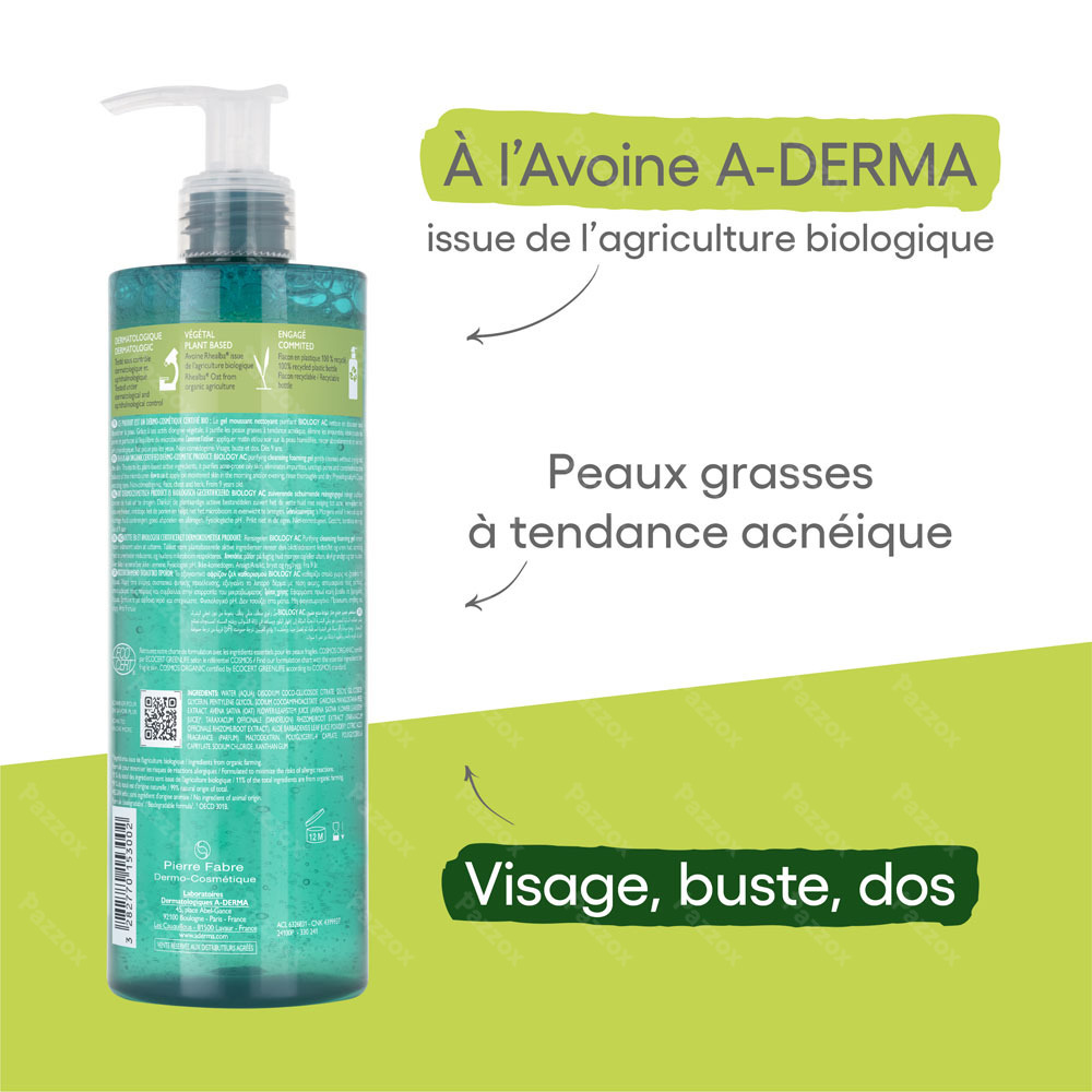 A-Derma Biology Acné Zuiverende Schuimgel 400ml