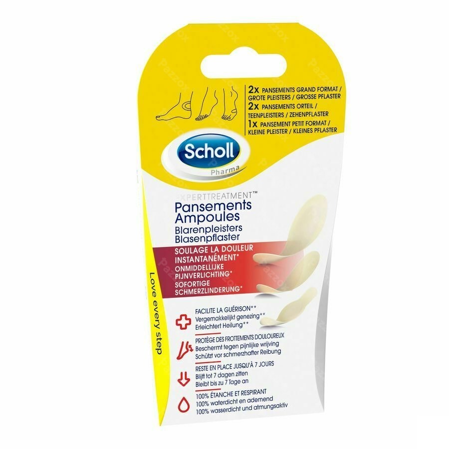 Scholl Pans Ampoule 2grand+2orteil+1petit S/latex