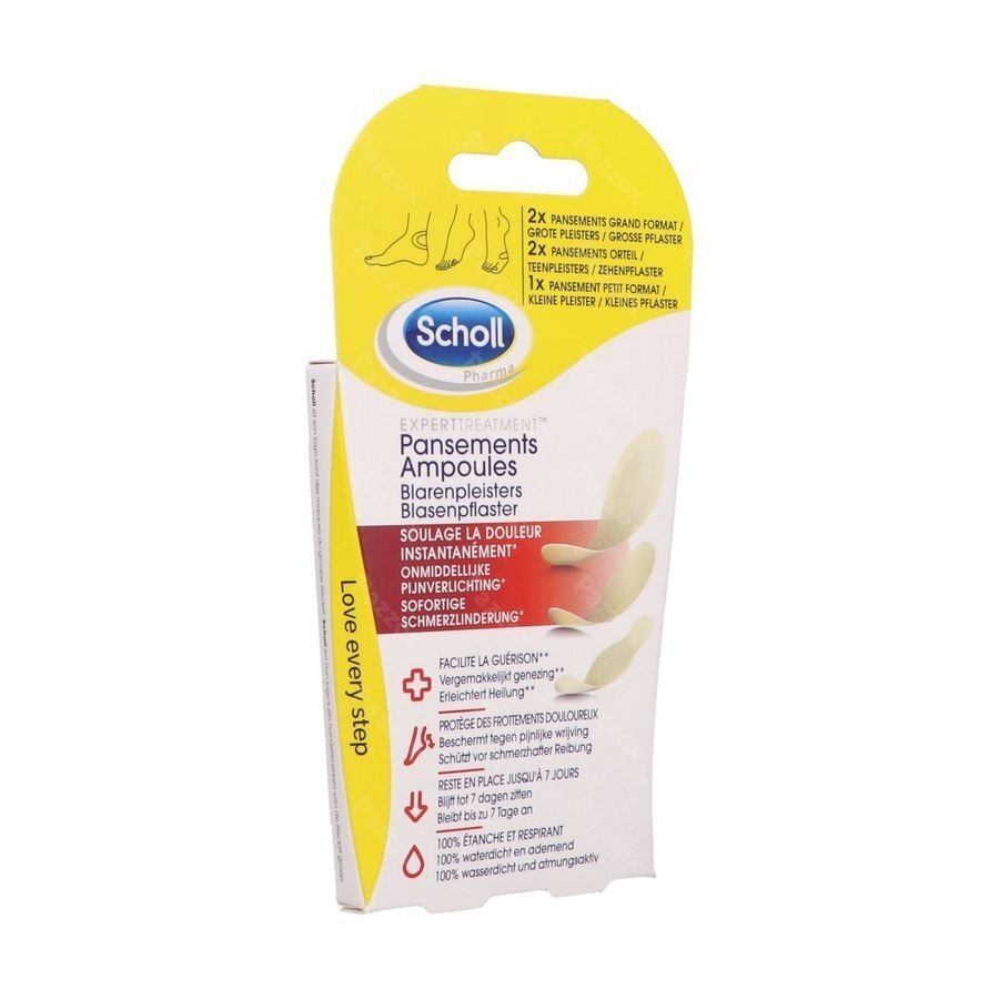 Scholl Pans Ampoule 2grand+2orteil+1petit S/latex
