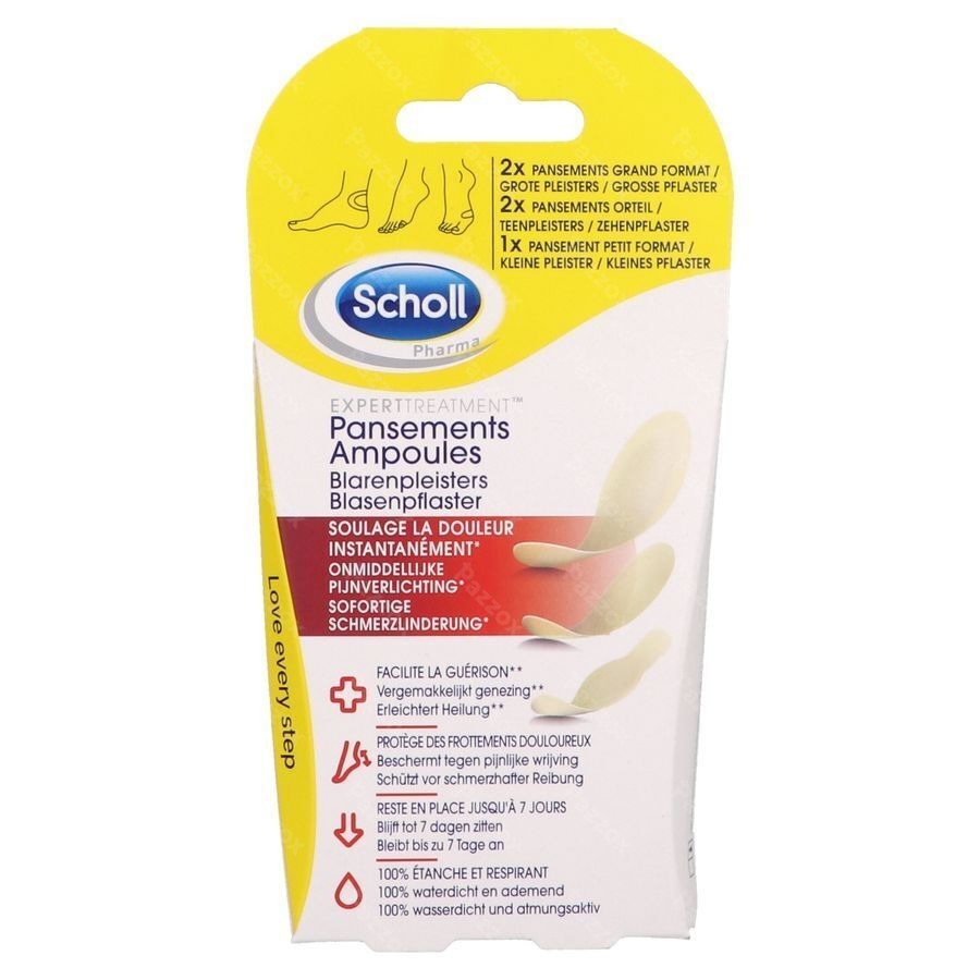 Scholl Pans Ampoule 2grand+2orteil+1petit S/latex