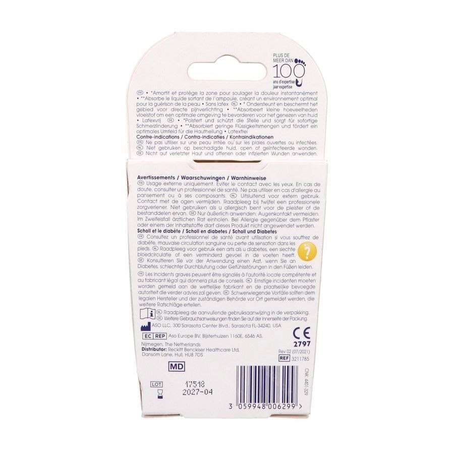 Scholl Pans Ampoule Pansement Orteil S/latex 6