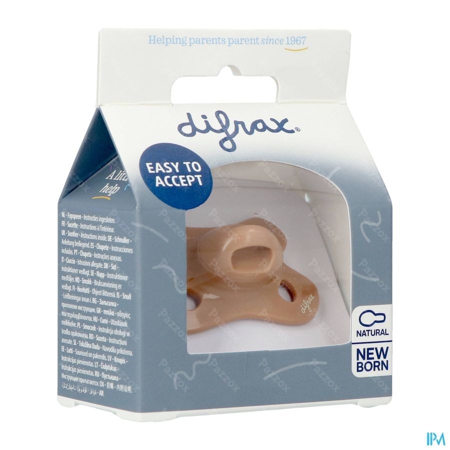 Difrax Sucette Natural Newborn Uni Caramel