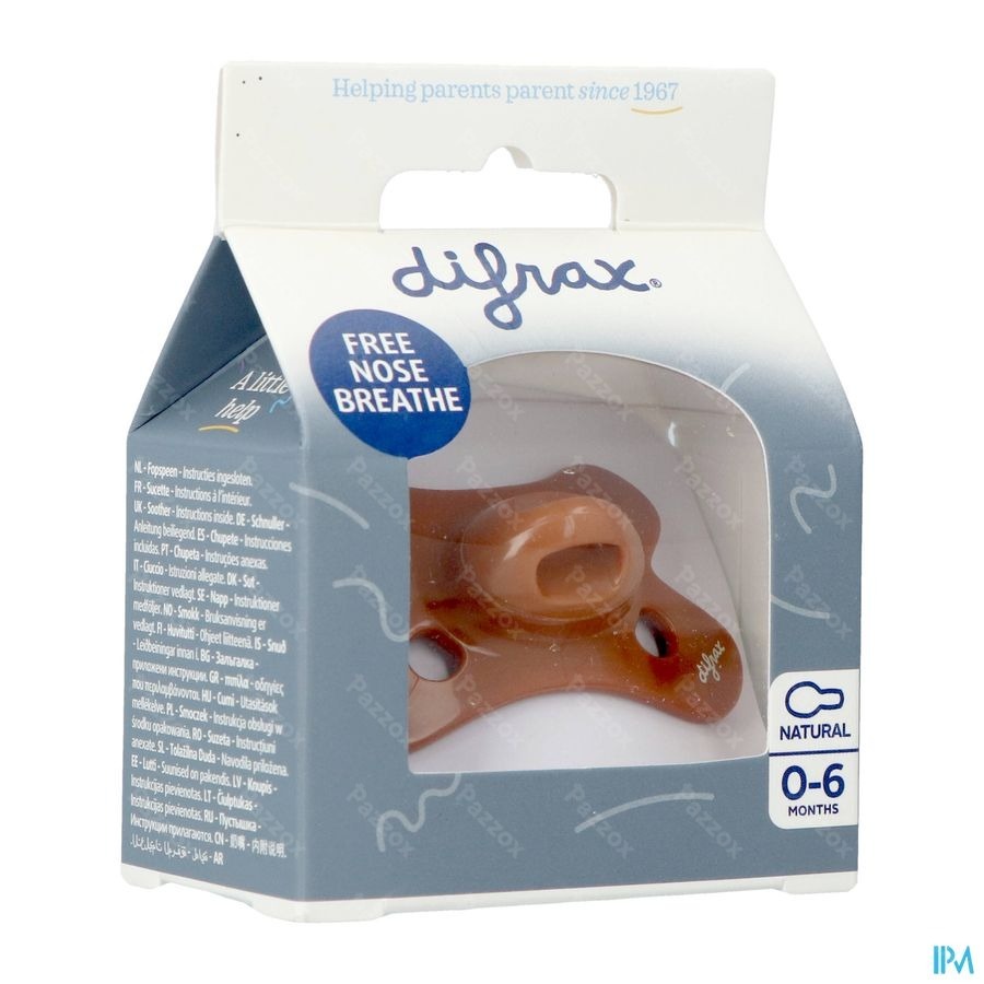 Difrax Sucette Natural 0-6m Uni Cinnamon