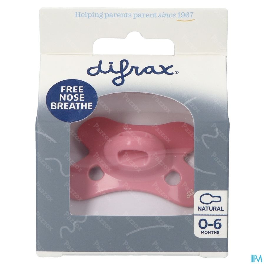 Difrax Sucette Natural 0-6m Uni Raspberry