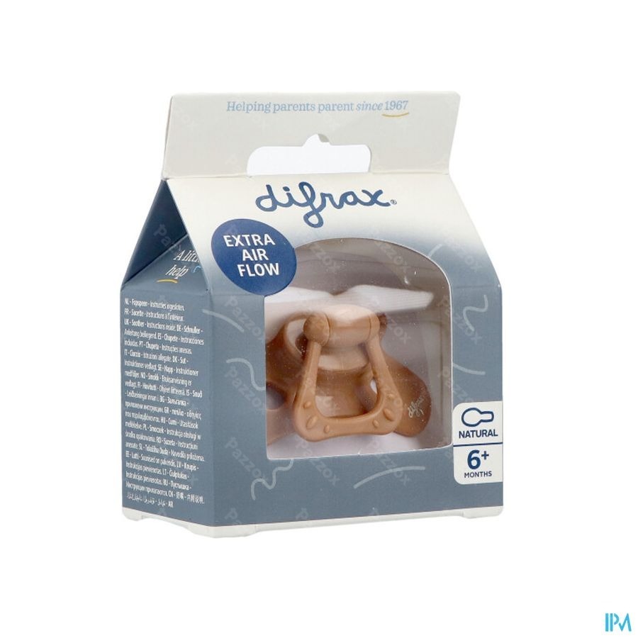 Difrax Sucette Natural 6m+ Uni Caramel
