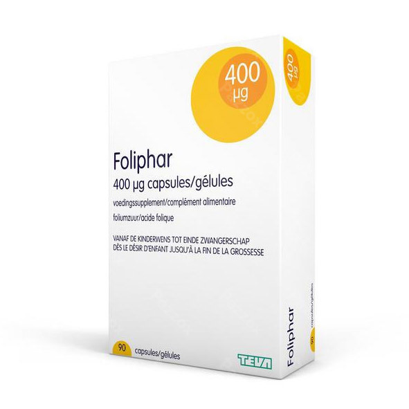 Foliphar 400mcg Caps 90