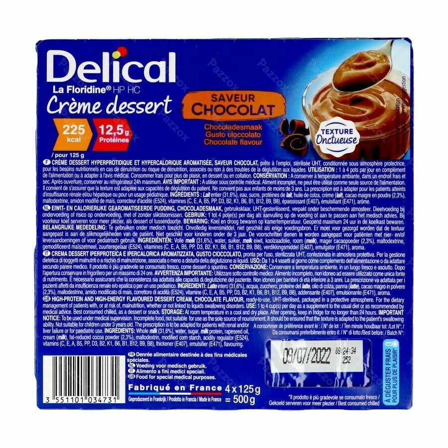 Delical Creme Dessert La Floridine Chocolat 4x125g